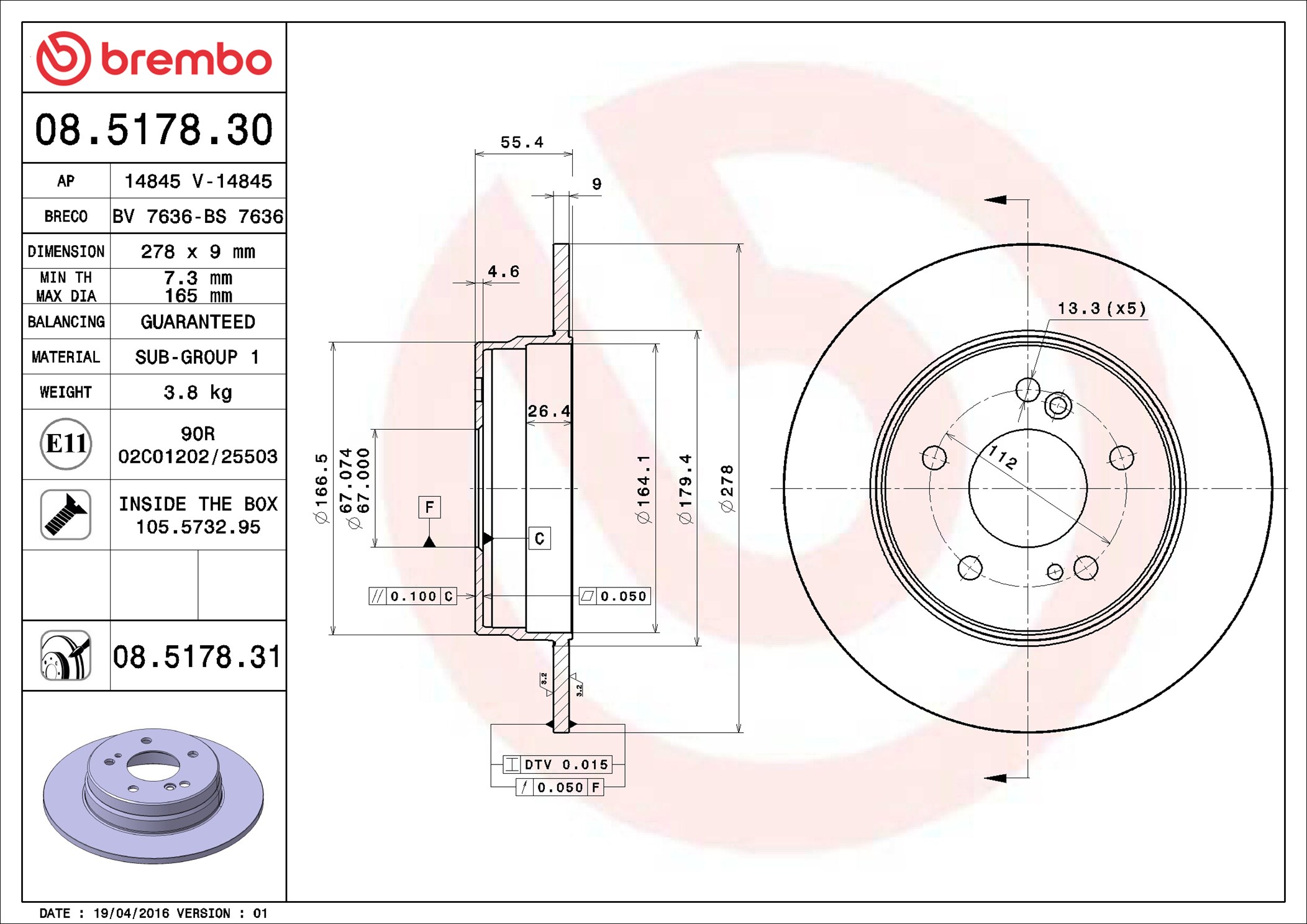 Discofreno - 08.5178.31 BREMBO