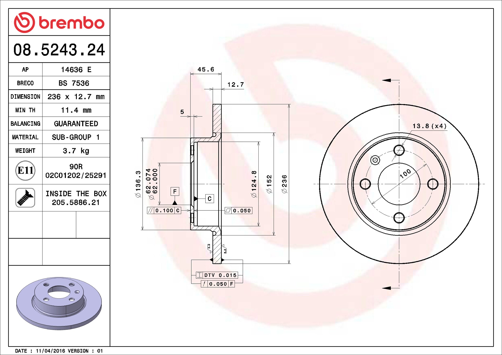 Discofreno - 08.5243.24 BREMBO