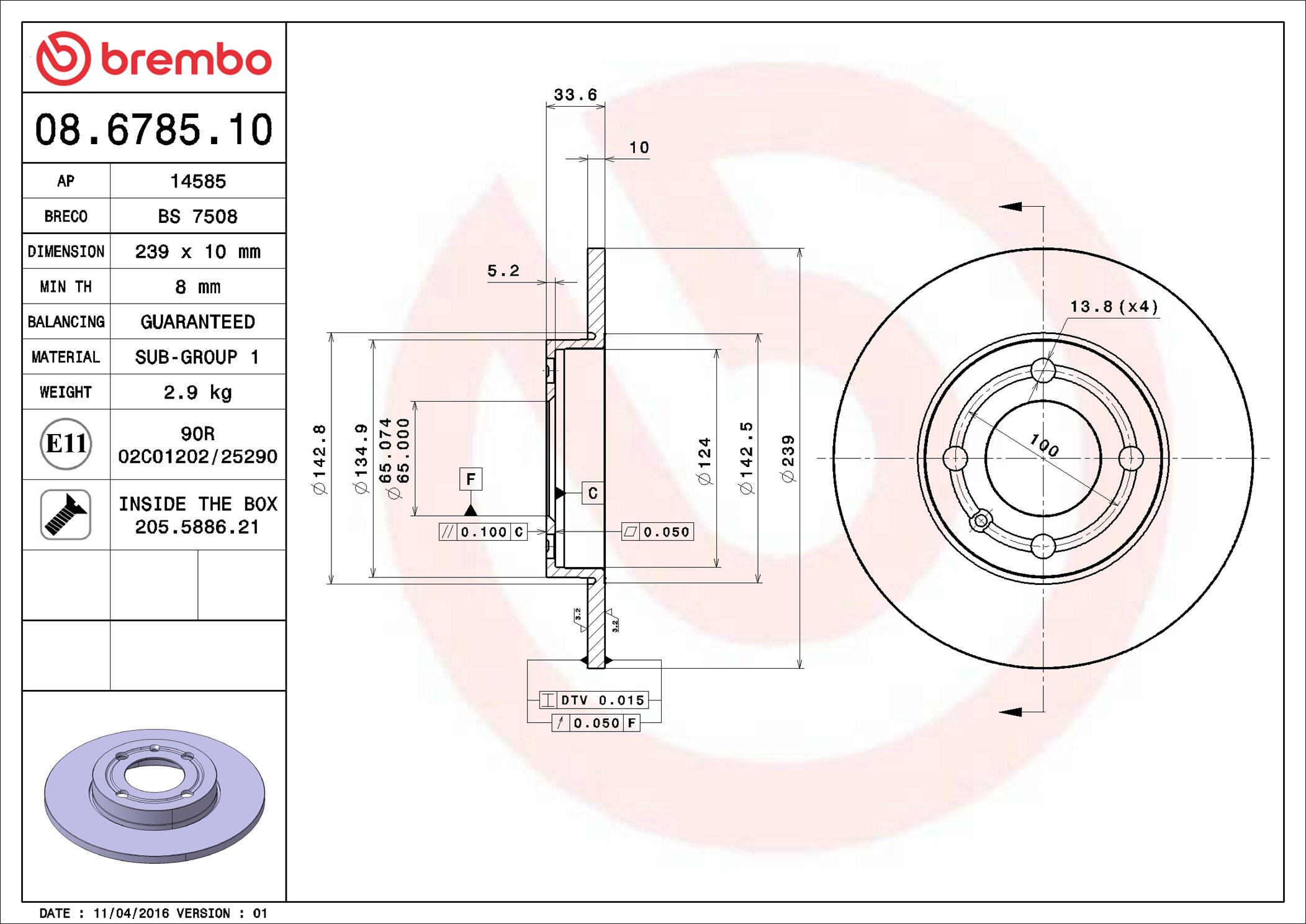 Discofreno - 08.6785.10 BREMBO