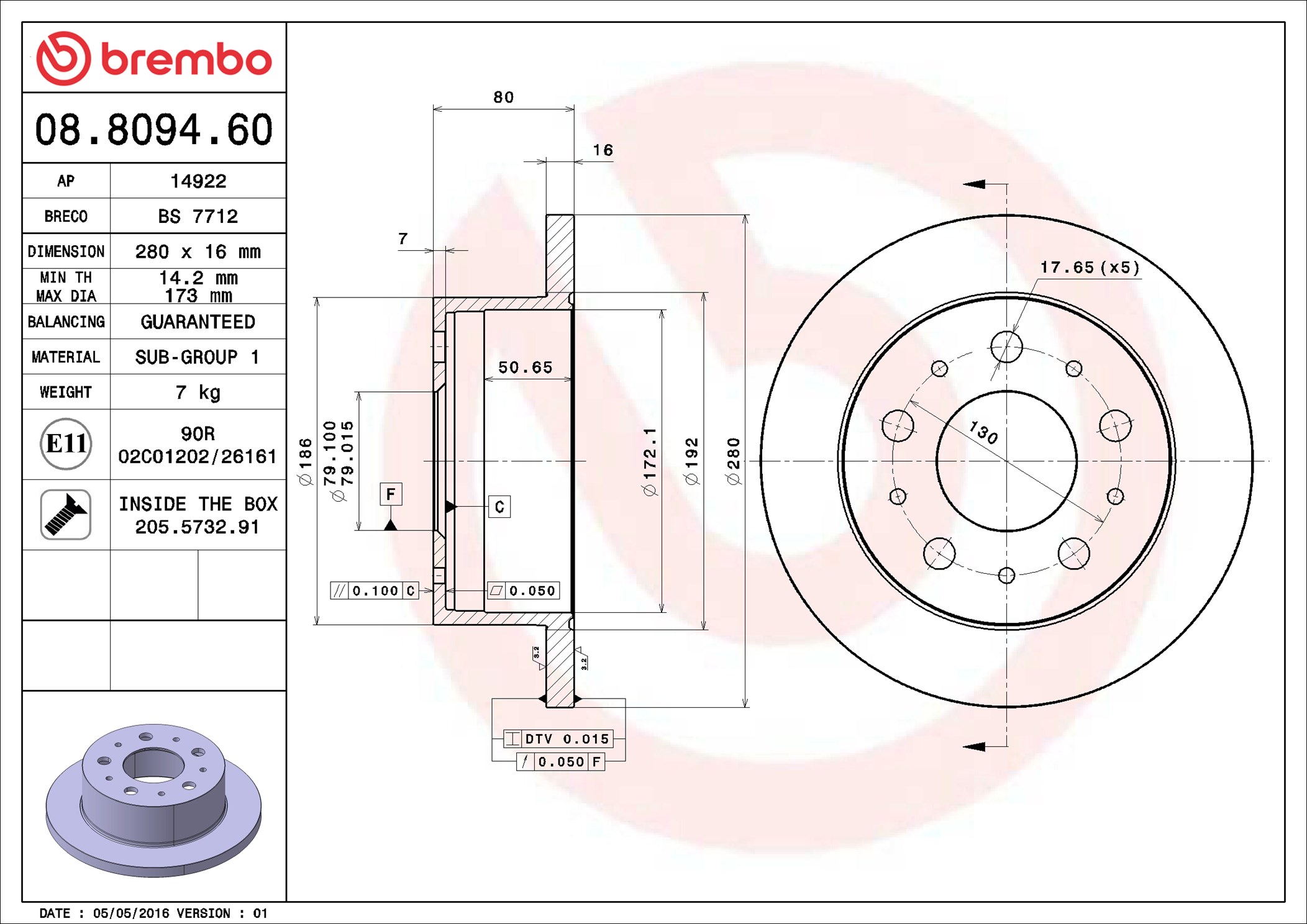 Discofreno - 08.8094.60 BREMBO