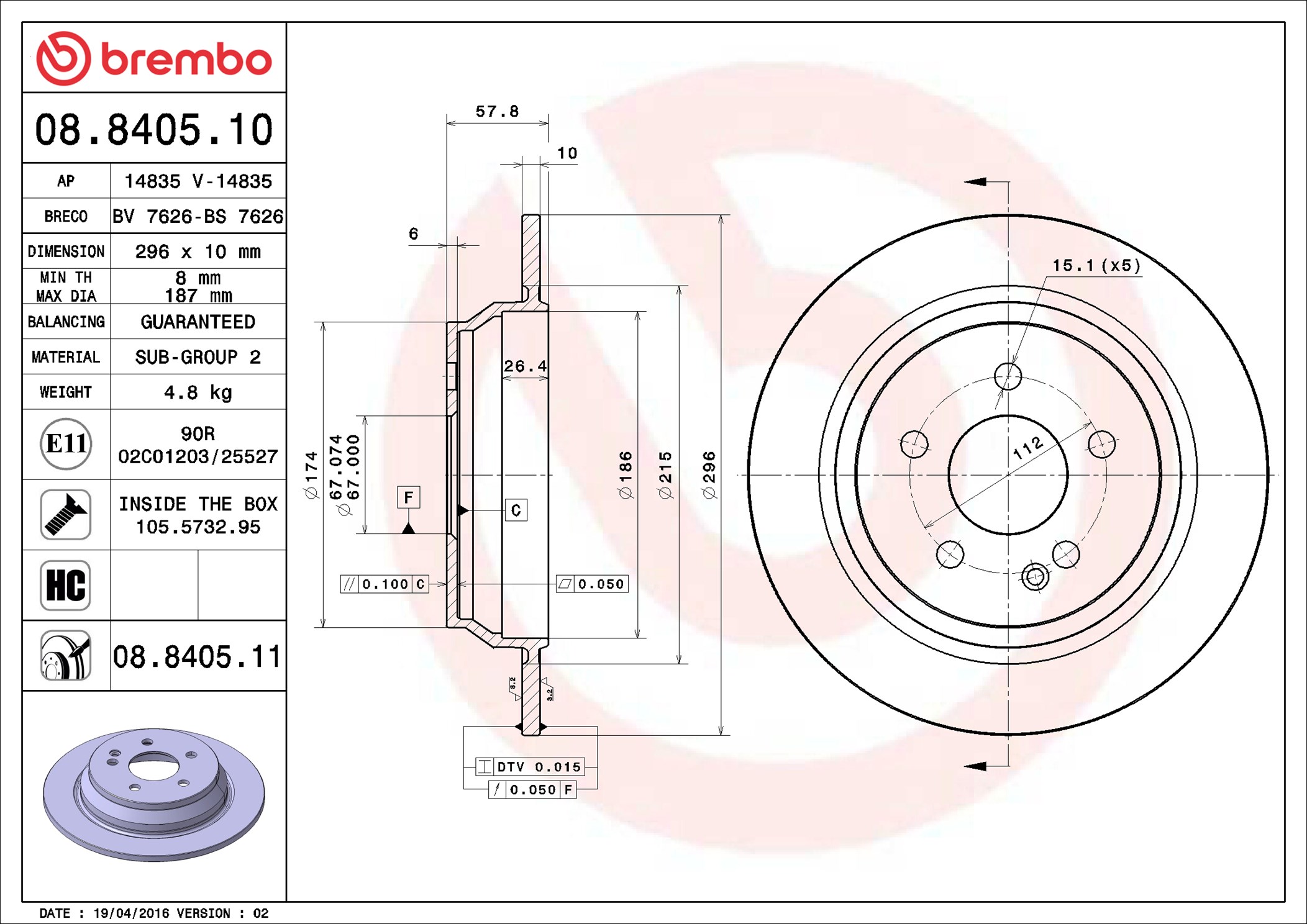 Discofreno - 08.8405.11 BREMBO