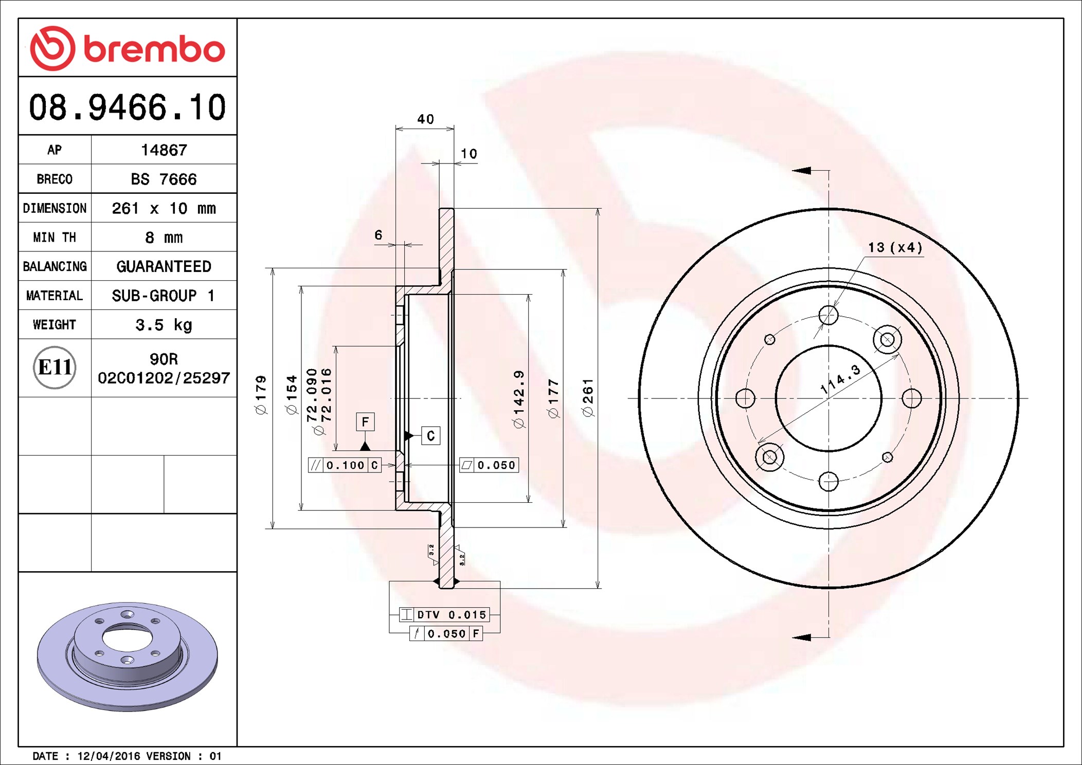 Discofreno - 08.9466.10 BREMBO