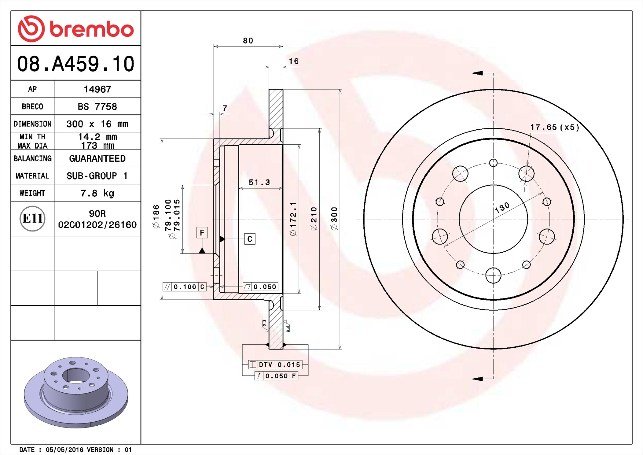 Discofreno - 08.A459.10 BREMBO