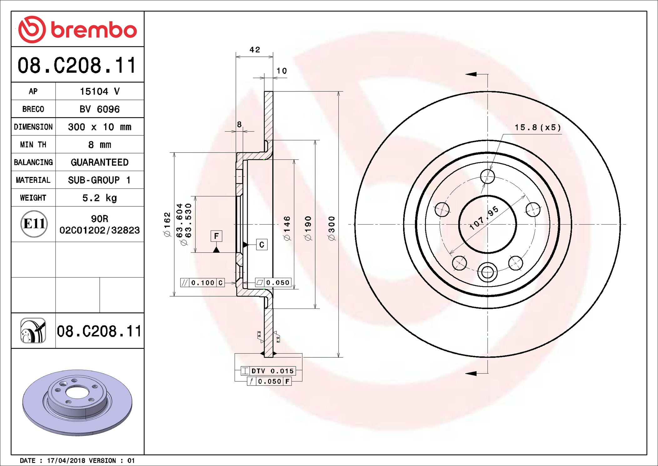 Discofreno - 08.C208.11 BREMBO