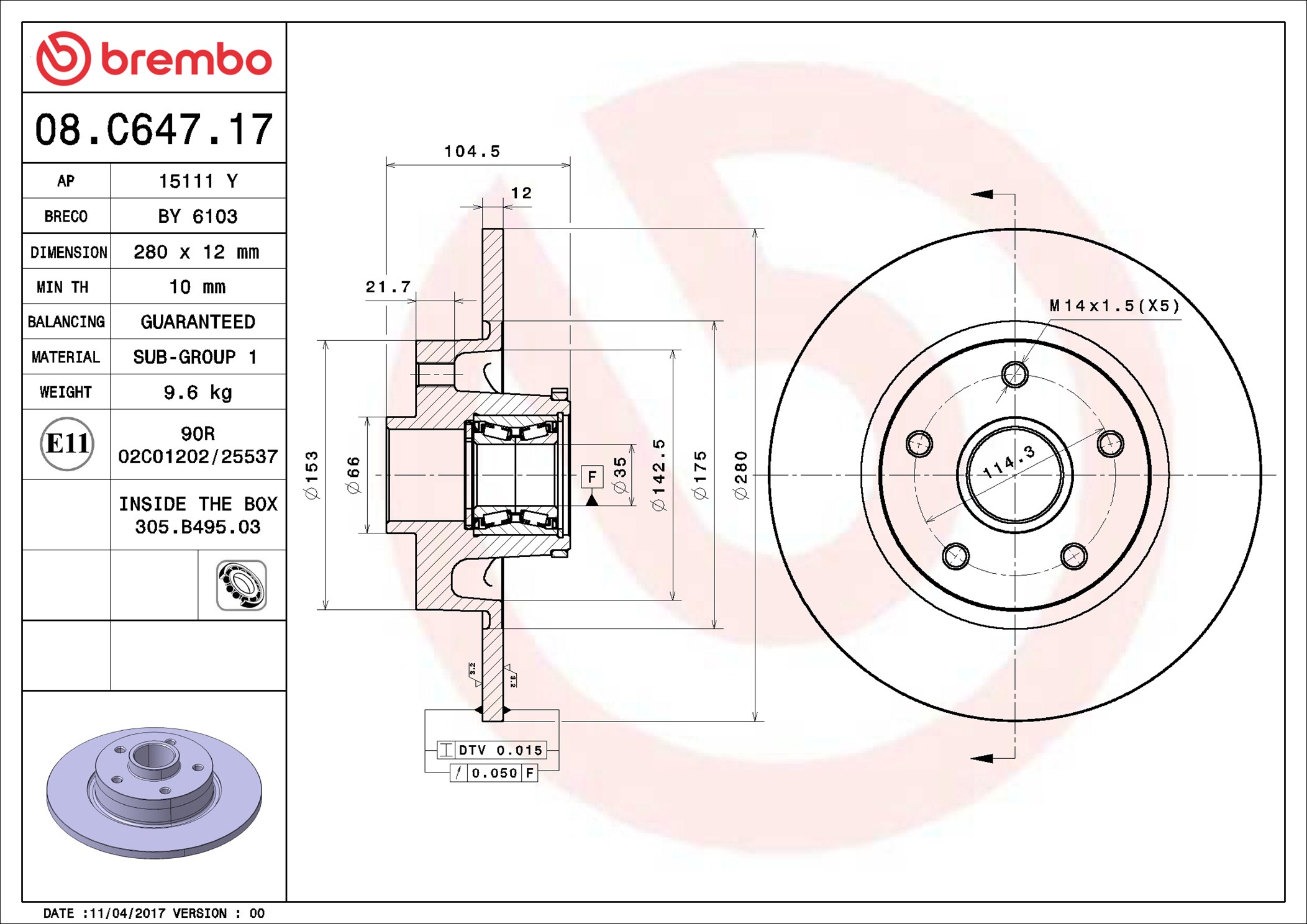 Discofreno - 08.C647.17 BREMBO