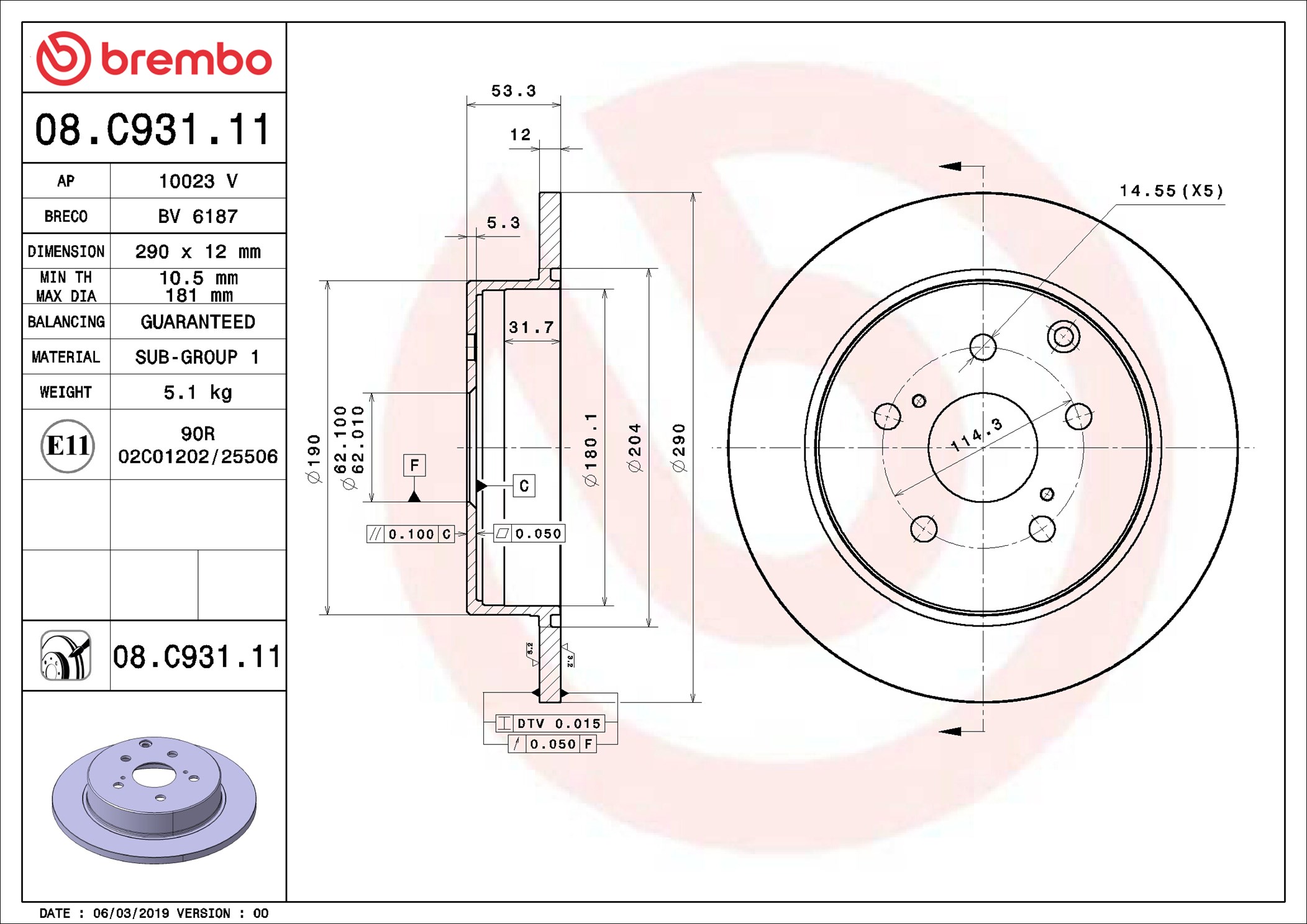 Discofreno - 08.C931.11 BREMBO