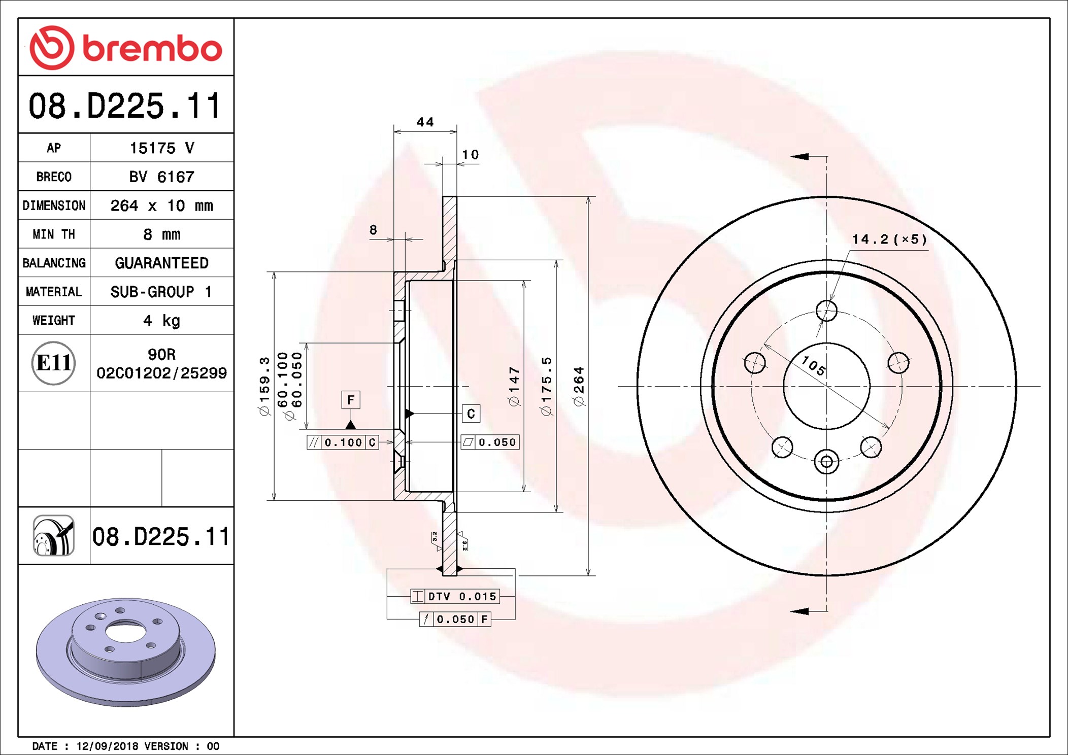Discofreno - 08.D225.11 BREMBO