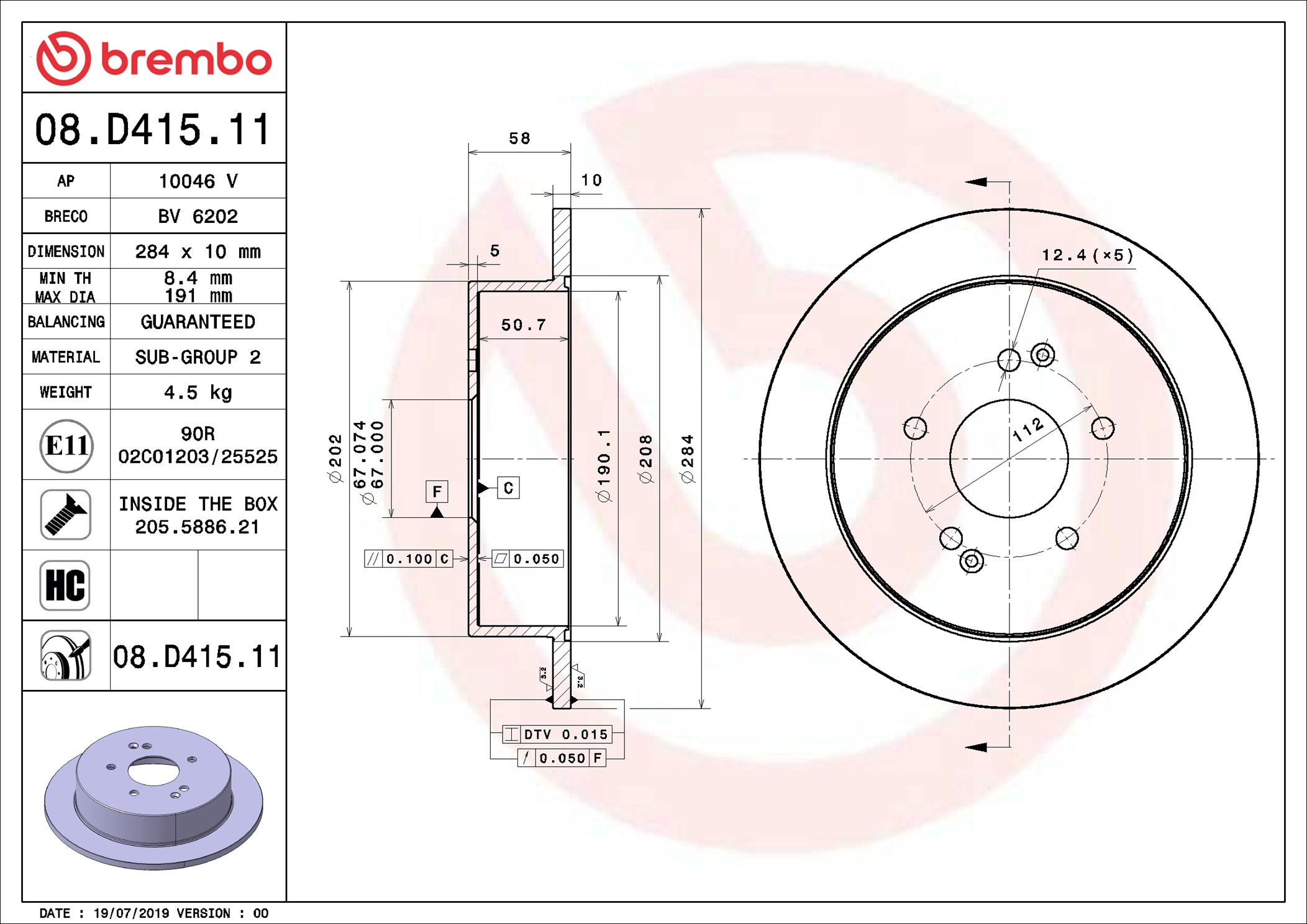 Discofreno - 08.D415.11 BREMBO