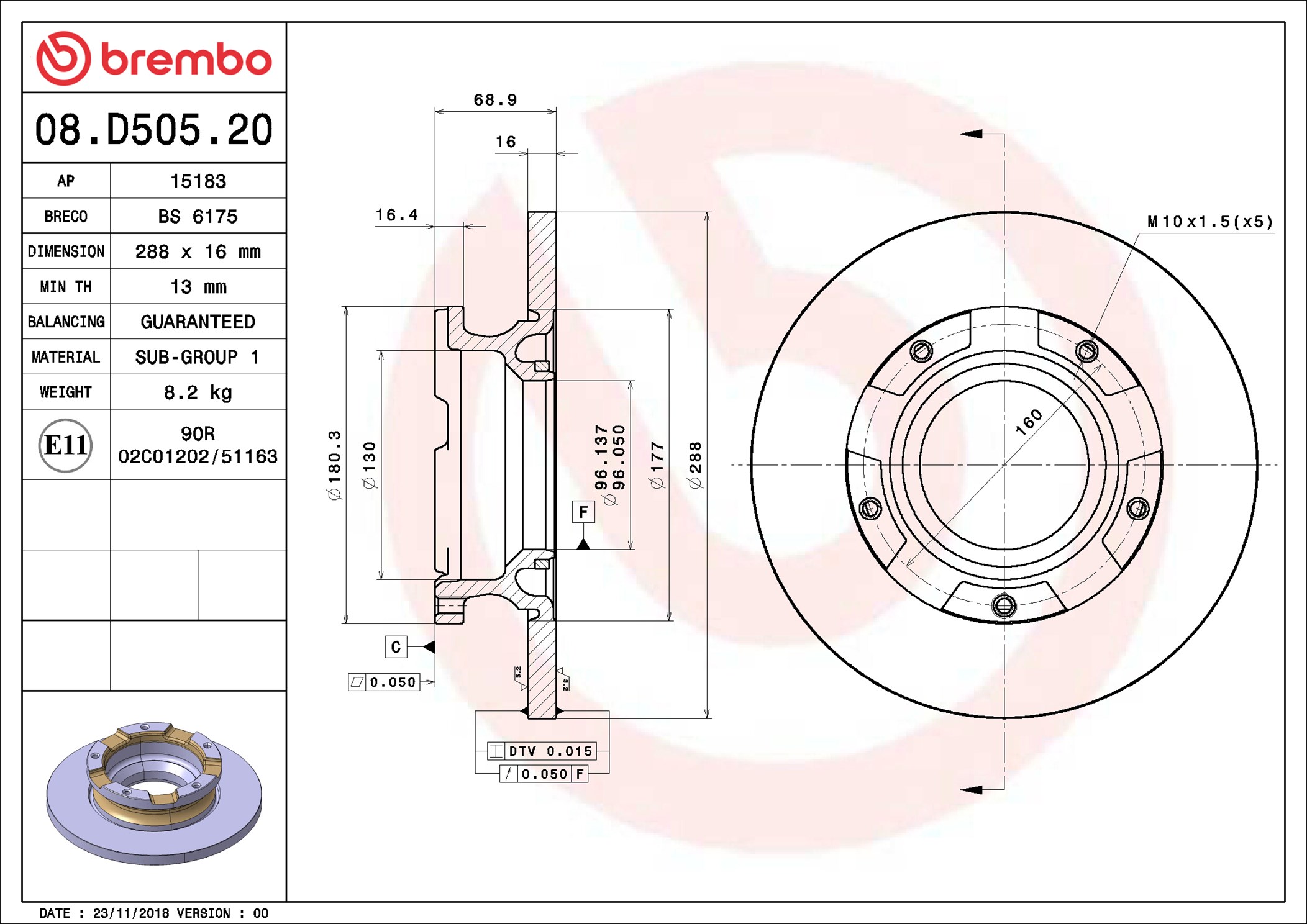 Discofreno - 08.D505.20 BREMBO