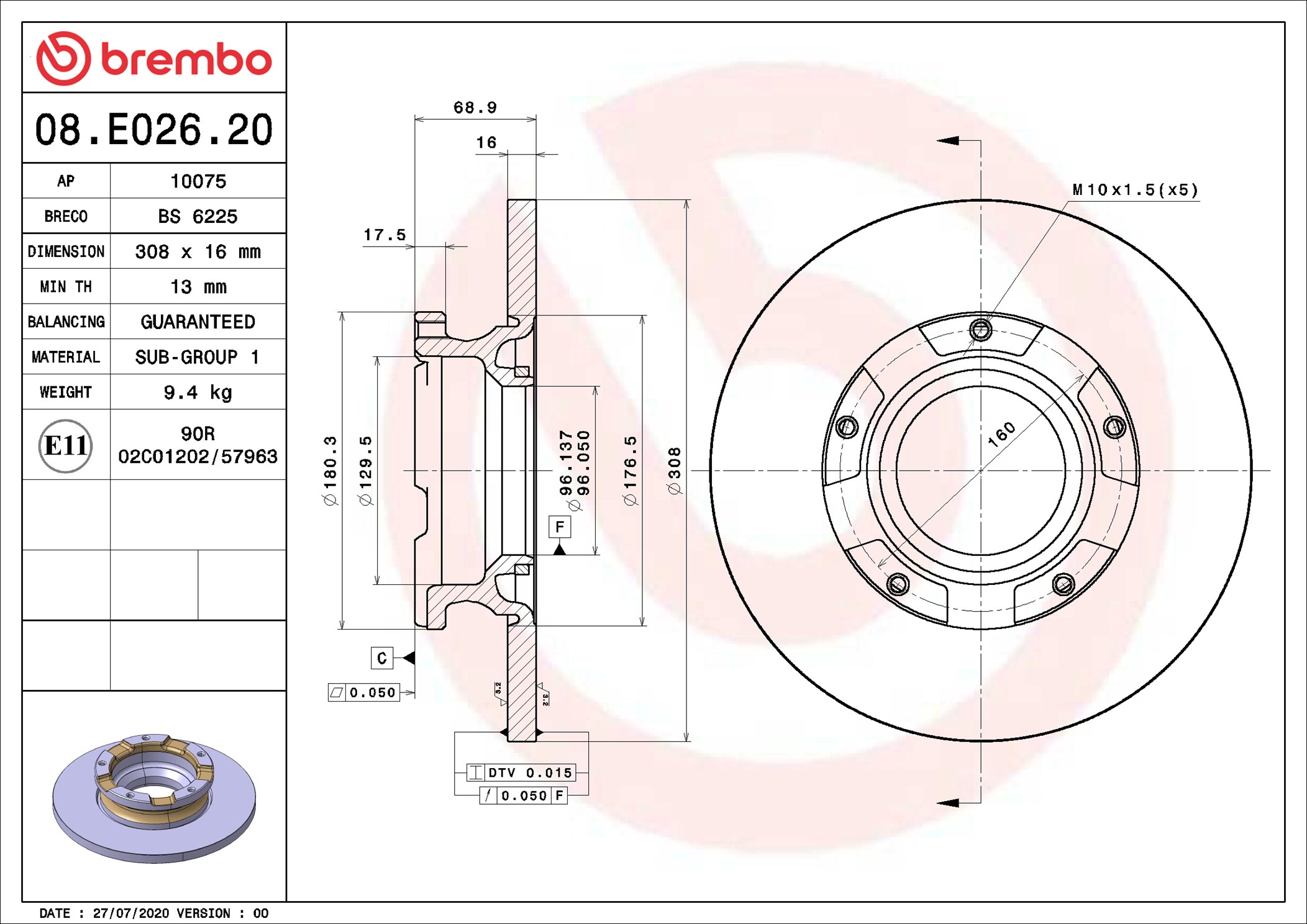 Discofreno - 08.E026.20 BREMBO