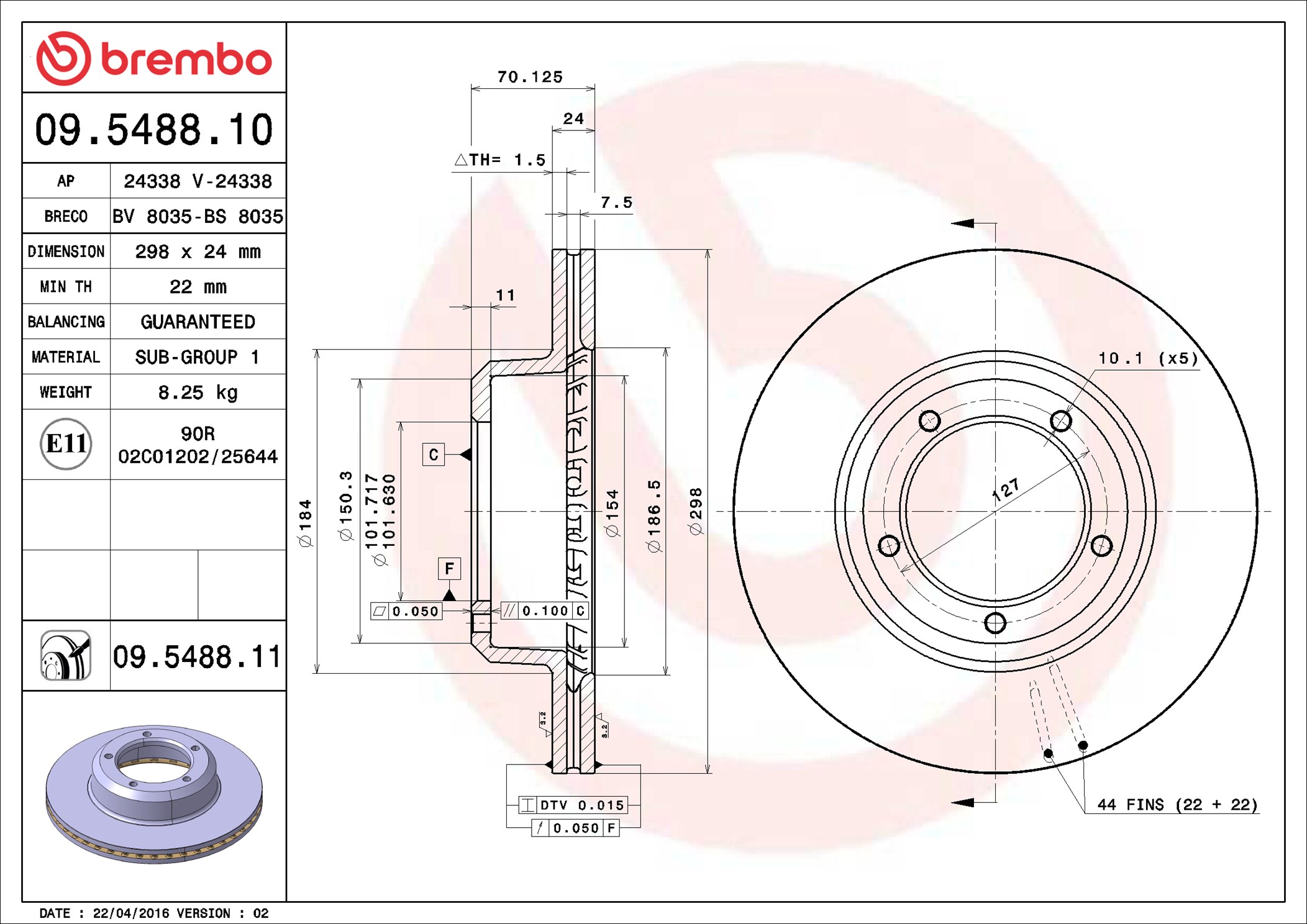 Discofreno - 09.5488.11 BREMBO