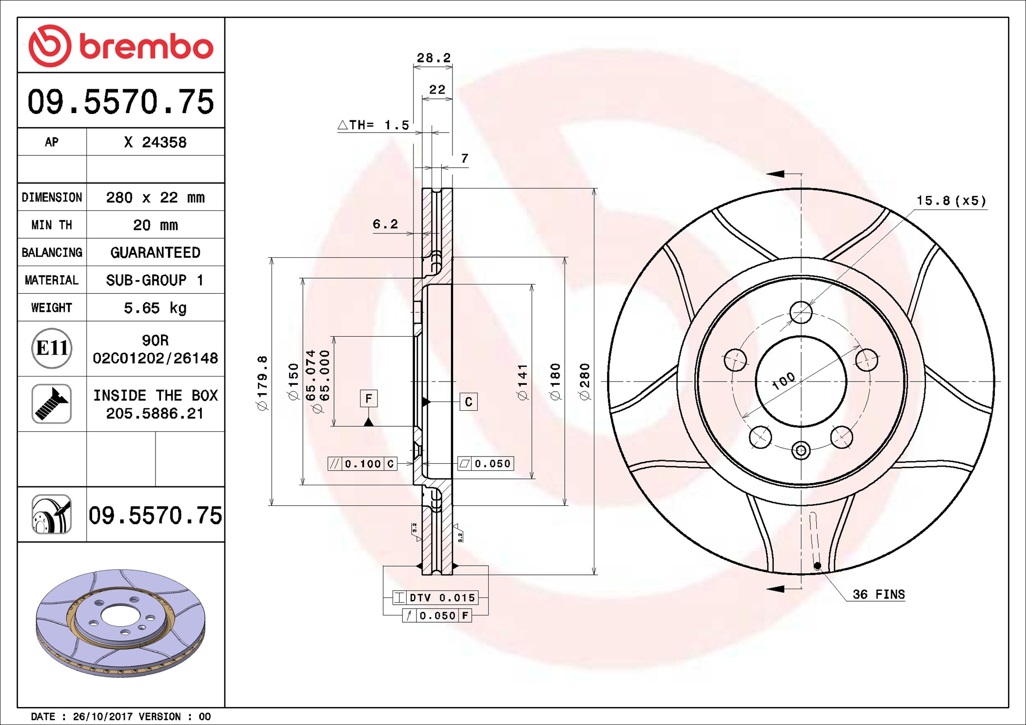 Discofreno - 09.5570.75 BREMBO