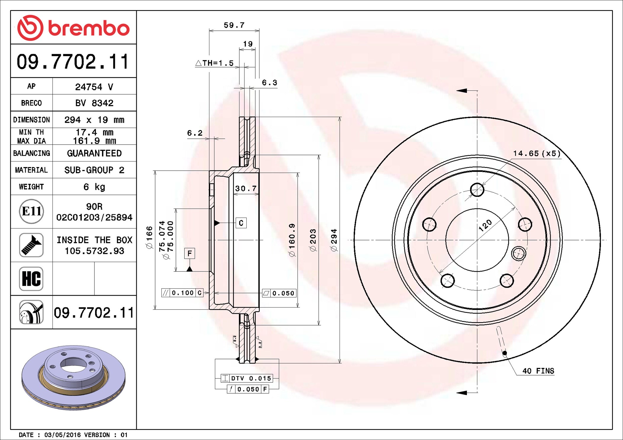 Discofreno - 09.7702.11 BREMBO