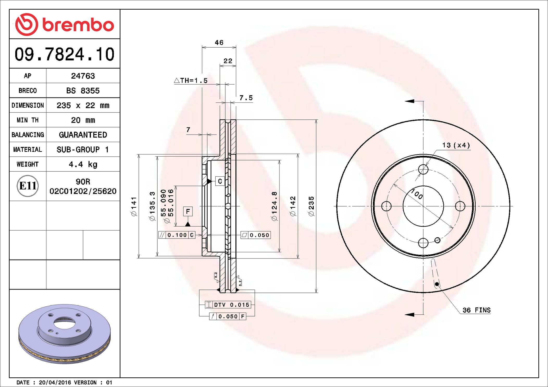 Discofreno - 09.7824.10 BREMBO