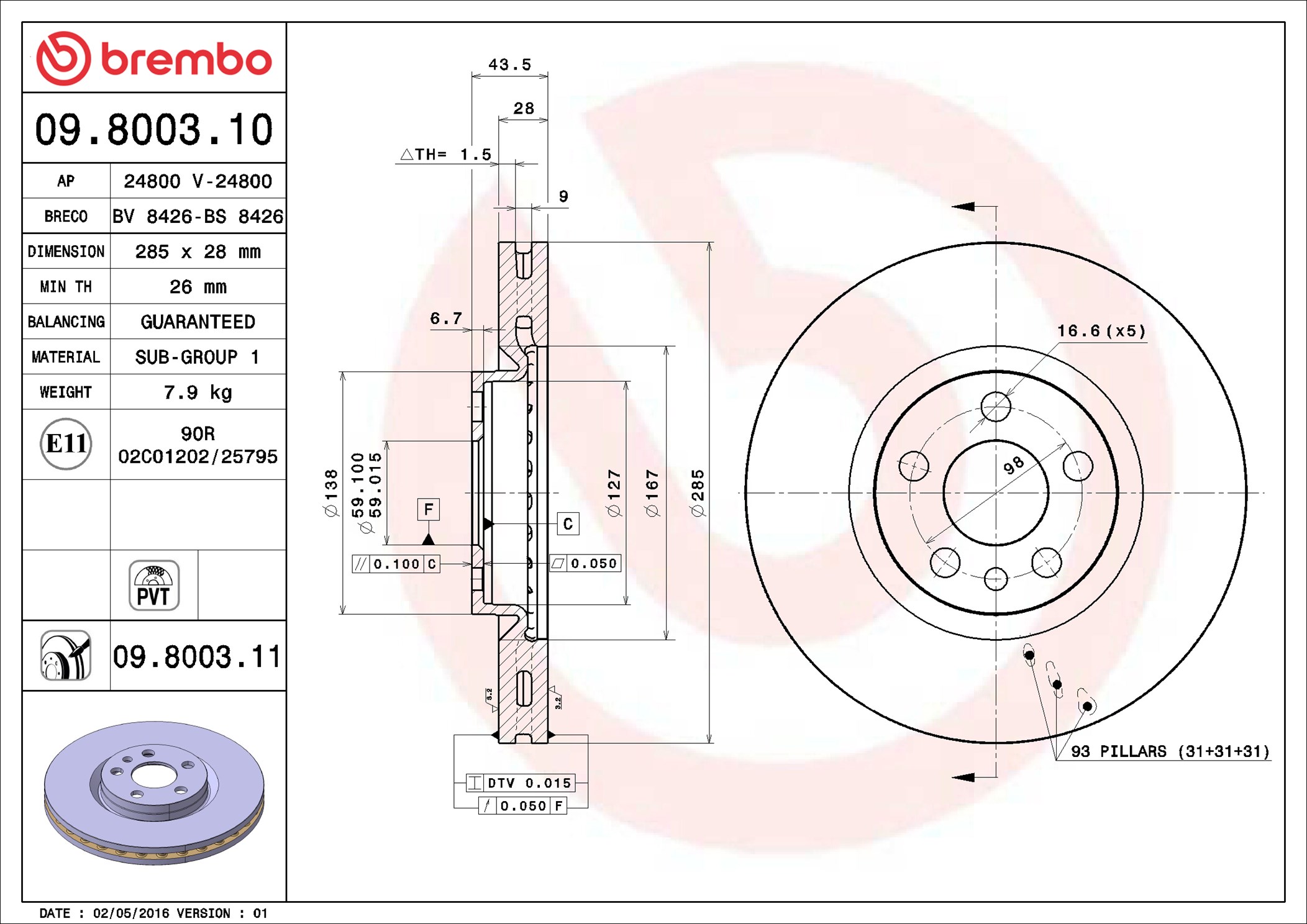 Discofreno - 09.8003.11 BREMBO