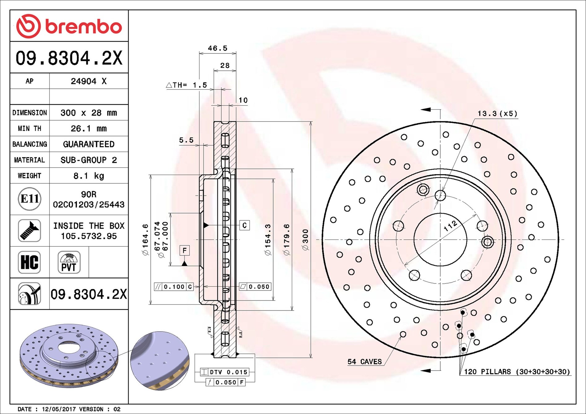 Discofreno - 09.8304.2X BREMBO