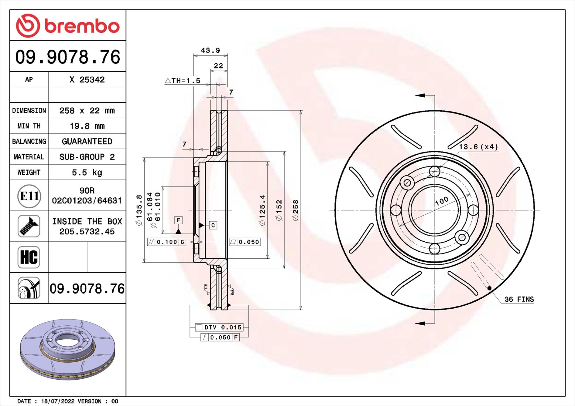 Discofreno - 09.9078.76 BREMBO