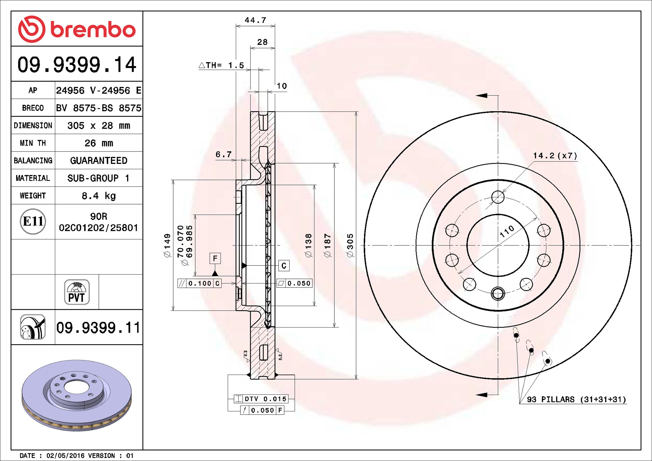 Discofreno - 09.9399.11 BREMBO