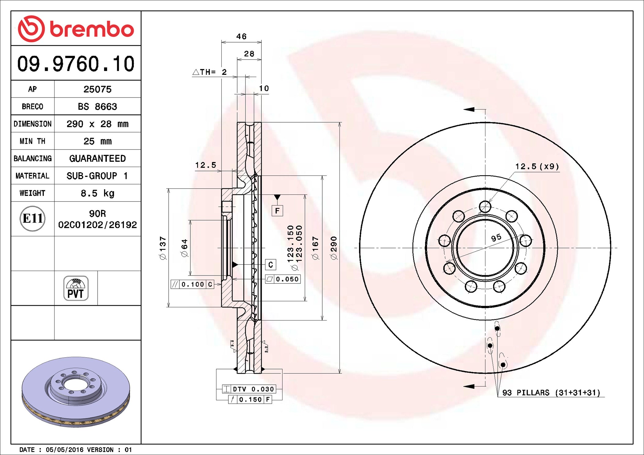 Discofreno - 09.9760.10 BREMBO