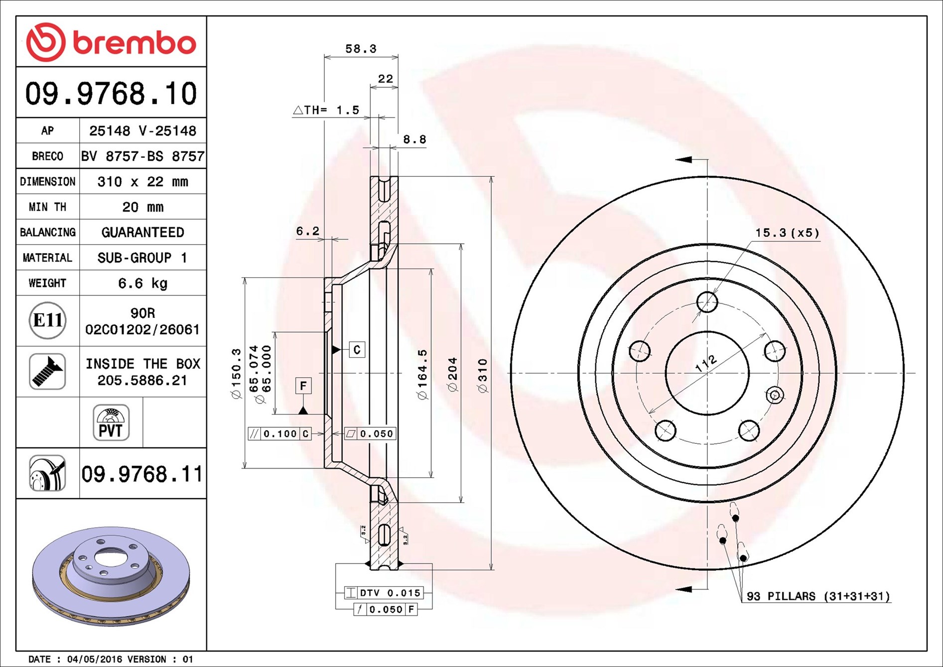 Discofreno - 09.9768.11 BREMBO