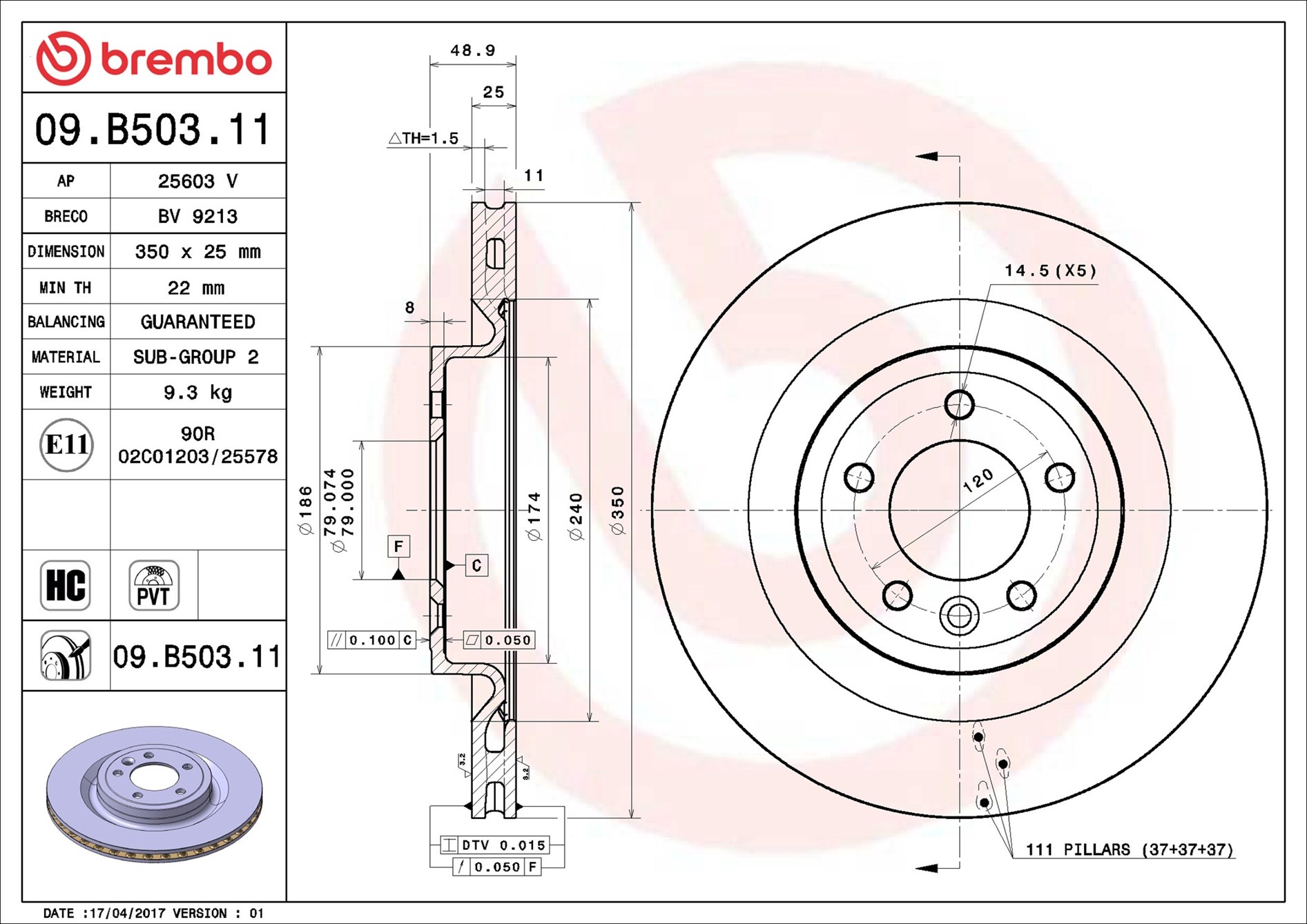 Discofreno - 09.B503.11 BREMBO