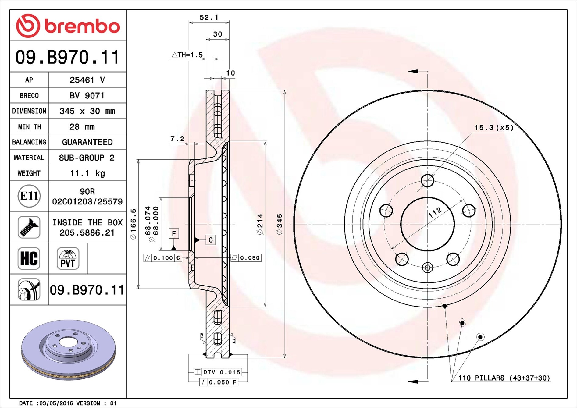 Discofreno - 09.B970.11 BREMBO