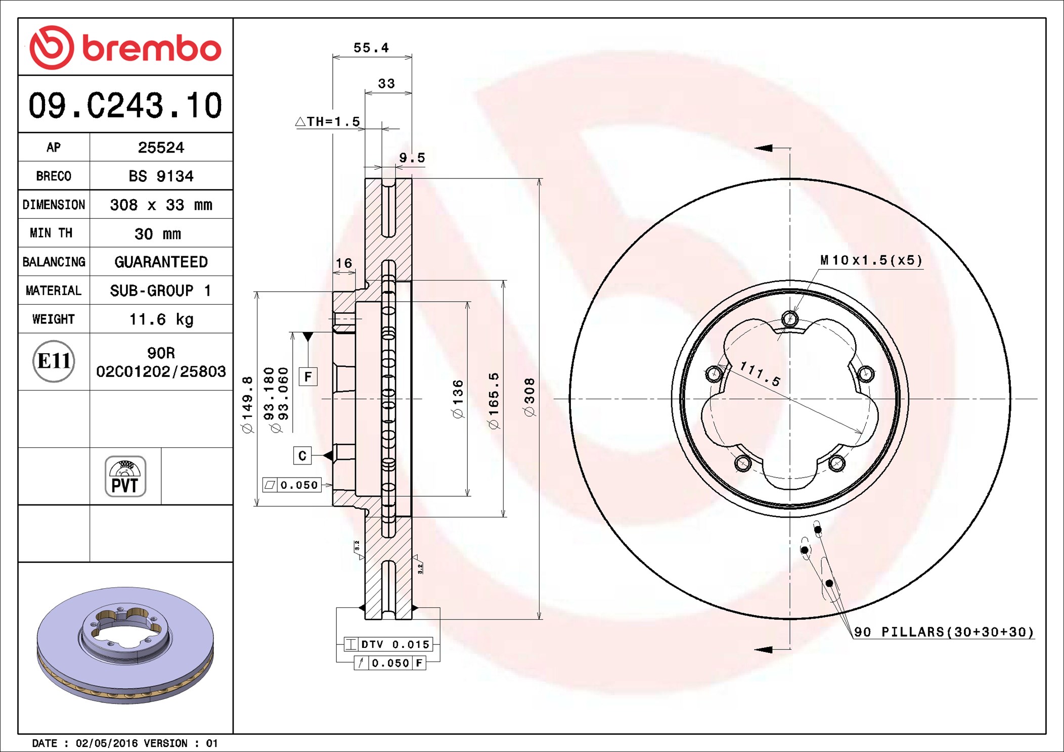 Discofreno - 09.C243.10 BREMBO