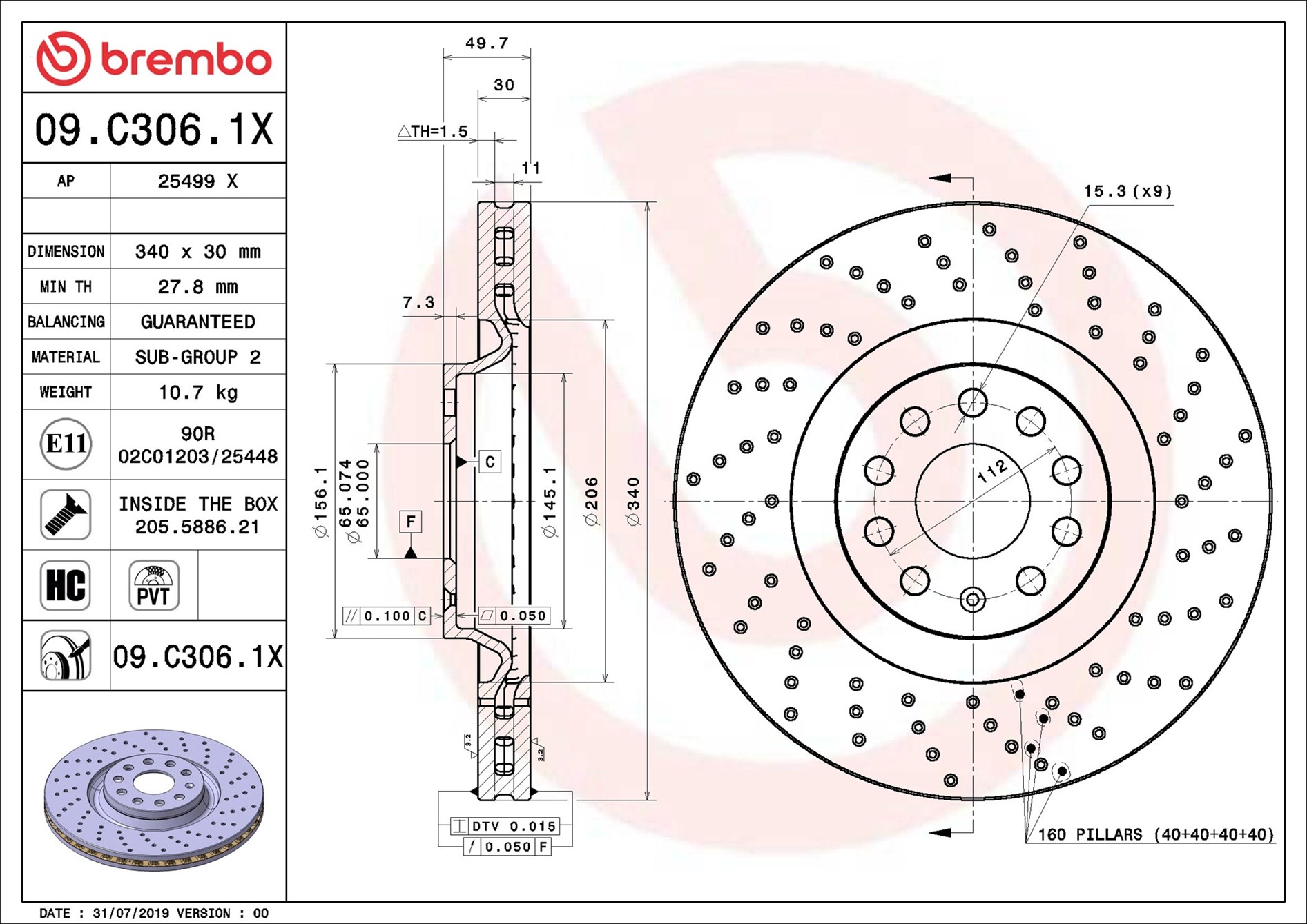Discofreno - 09.C306.1X BREMBO
