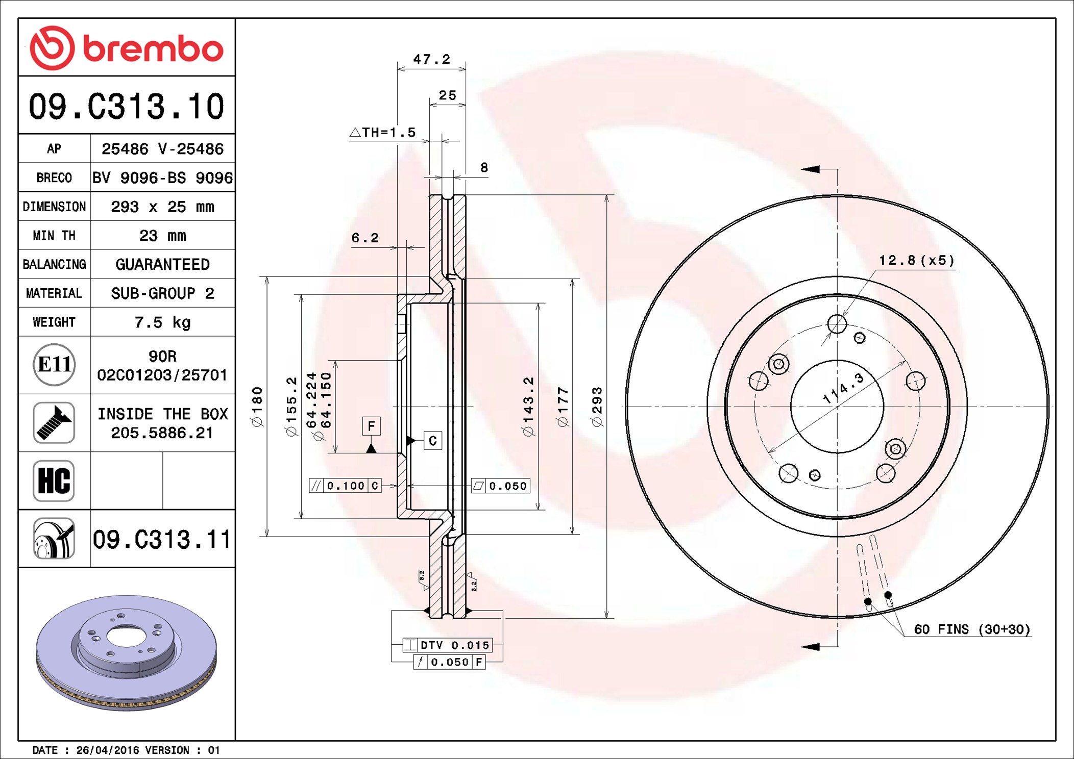 Discofreno - 09.C313.11 BREMBO