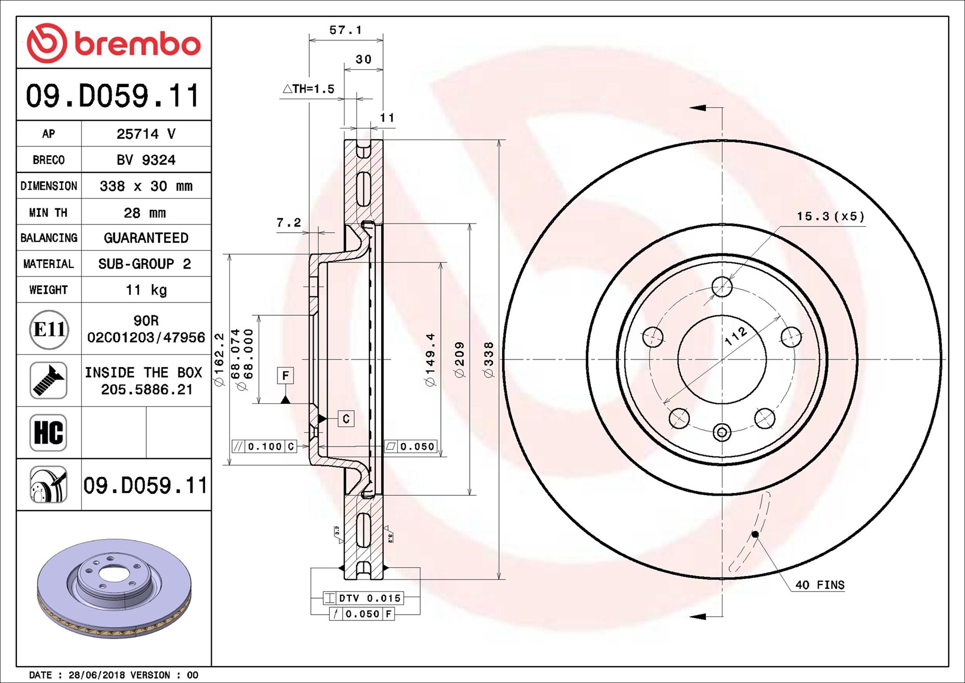 Discofreno - 09.D059.11 BREMBO