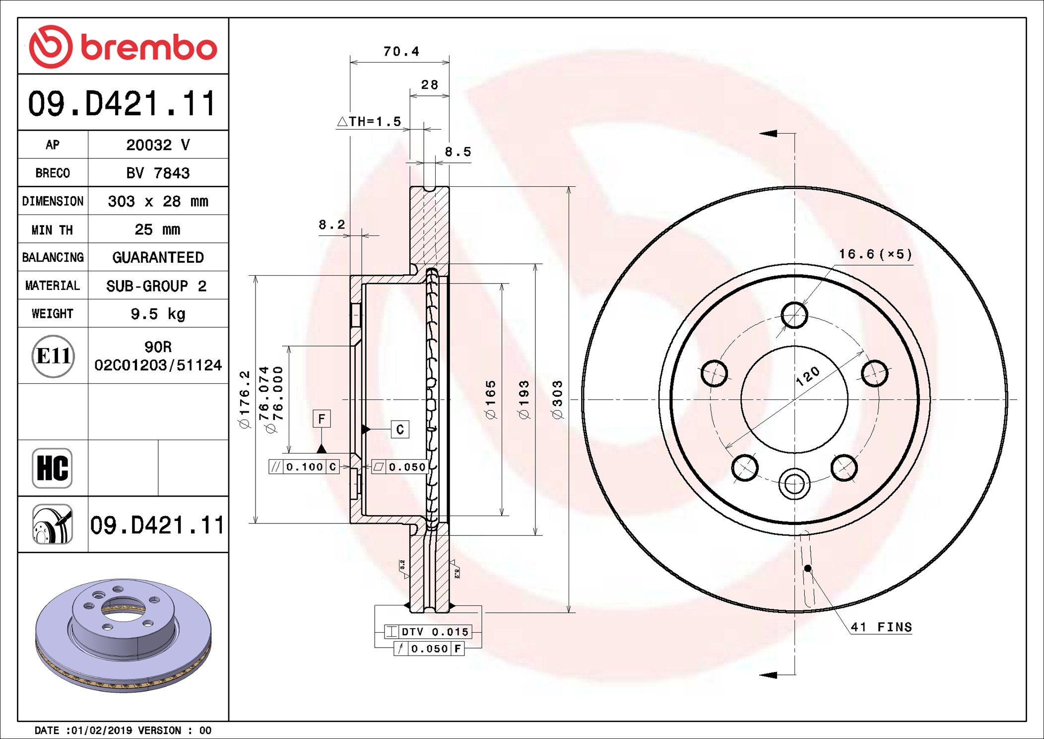 Discofreno - 09.D421.11 BREMBO
