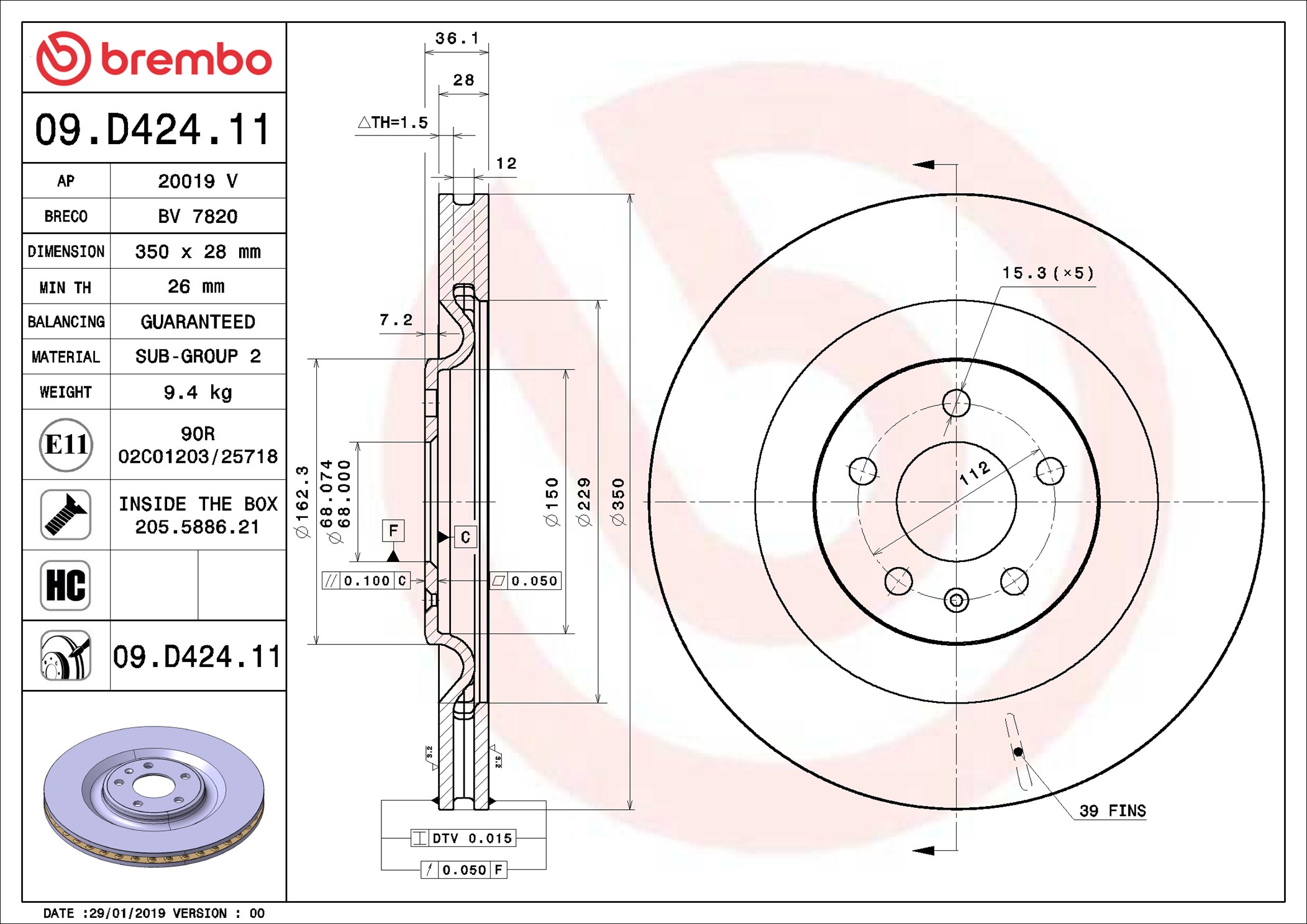 Discofreno - 09.D424.11 BREMBO