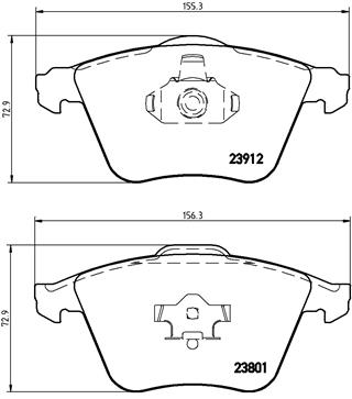 Комплект тормозных колодок, дисковый тормоз - P 10 012 BREMBO