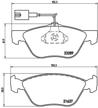Комплект тормозных колодок, дисковый тормоз - P 23 077 BREMBO