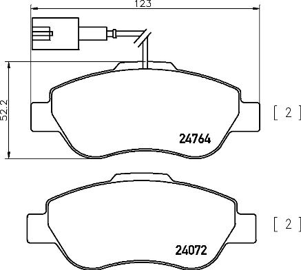 Brake Pad Set, disc brake - P 24 150 BREMBO