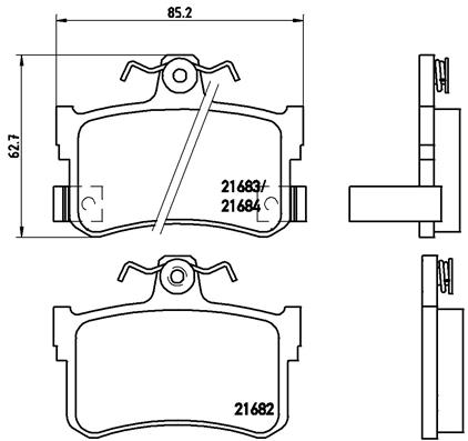Комплект тормозных колодок, дисковый тормоз - P 28 027 BREMBO