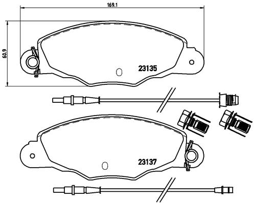 Kit pastiglie freno, Freno a disco - P 61 061 BREMBO