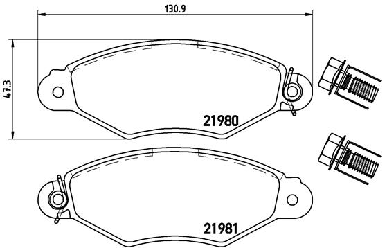 Bremsbelagsatz, Scheibenbremse - P 61 098 BREMBO
