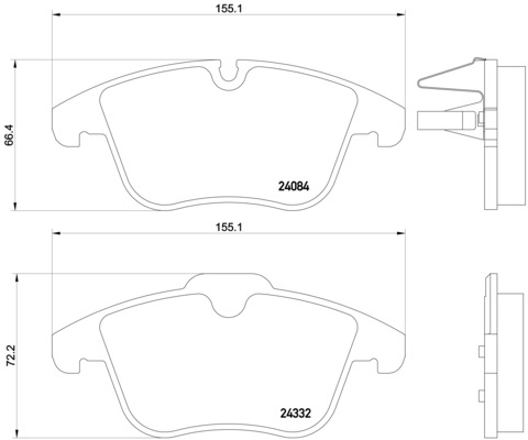 Brake Pad Set, disc brake - P 61 106 BREMBO