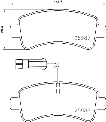 Kit pastiglie freno, Freno a disco - P 61 130 BREMBO