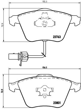 stabdžių trinkelių rinkinys, diskinis stabdys - P 85 084 BREMBO