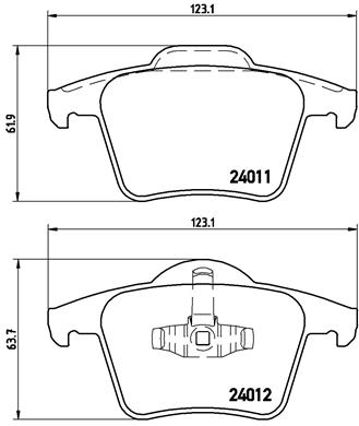 Brake Pad Set, disc brake - P 86 019 BREMBO