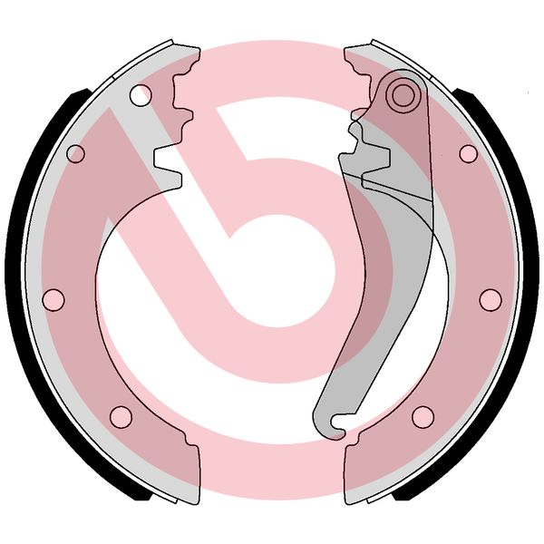 Brake Shoe Set, parking brake - S A6 509 BREMBO