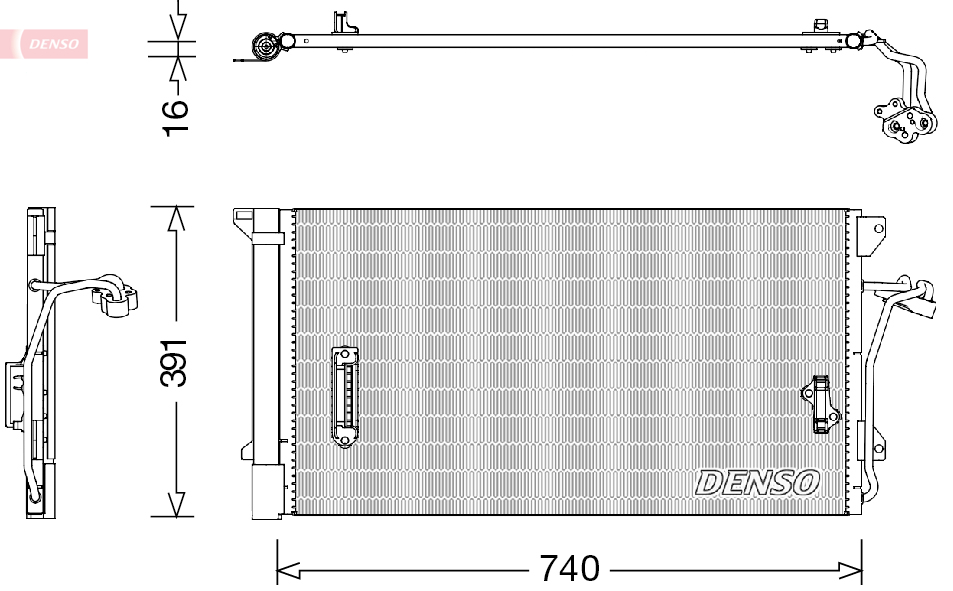 Condenser, air conditioning - DCN02027 DENSO