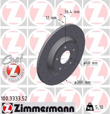 Brake Disc - 100.3333.52 ZIMMERMANN
