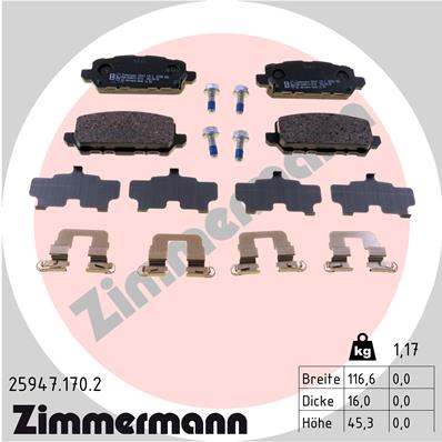 Brake Pad Set, disc brake - 25947.170.2 ZIMMERMANN