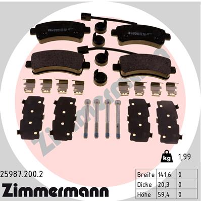 Kit pastiglie freno, Freno a disco - 25987.200.2 ZIMMERMANN
