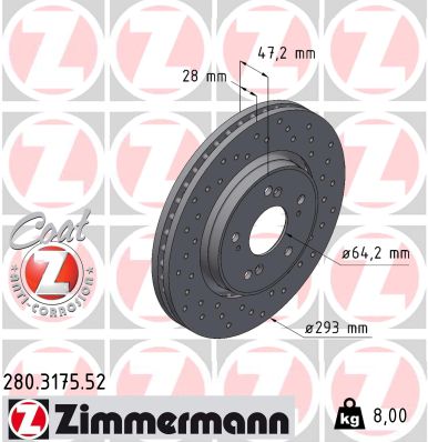 Brake Disc - 280.3175.52 ZIMMERMANN