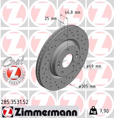 Brake Disc - 285.3531.52 ZIMMERMANN