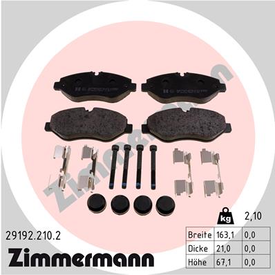 Kit pastiglie freno, Freno a disco - 29192.210.2 ZIMMERMANN